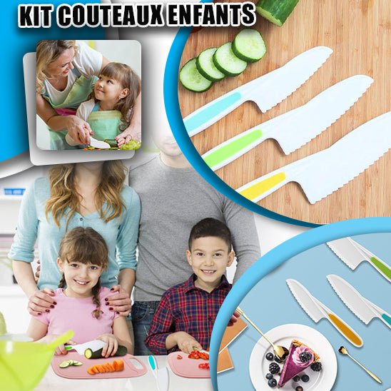 Kit couteaux anti-coupure 7 pièces + en cadeau 🎁 1 Tablier + 🎁 1 Ebook - Les Repas de Bébé